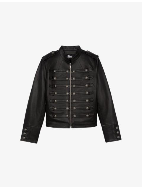 Heritage-Button Leather Jacket