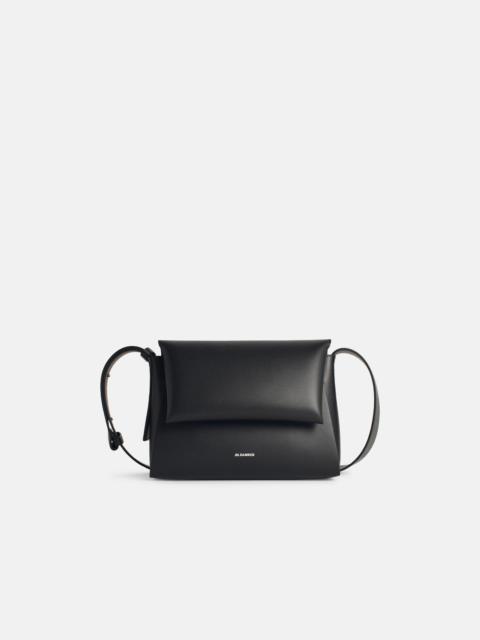 SMALL 'MESSENGER' BLACK LEATHER BAG