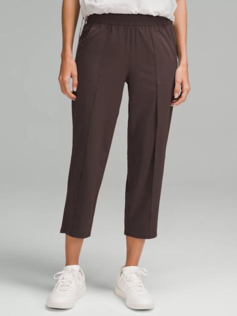 Front-Pleat Tapered Mid-Rise Cropped Pant
