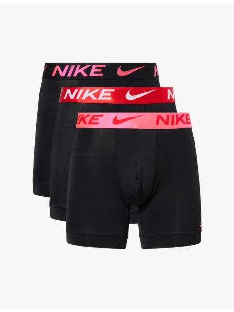 Essential Micro Branded Pack Of Three Stretch-Woven Boxer Briefs