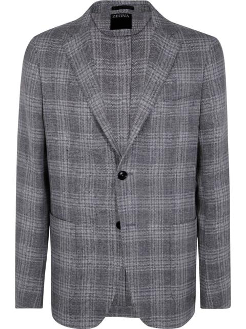 check-pattern blazer