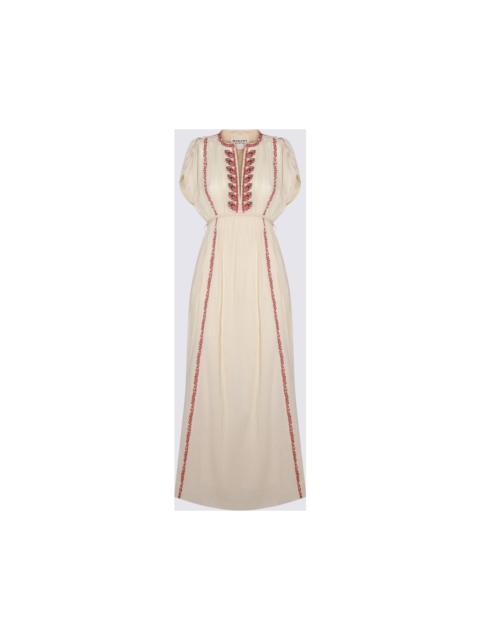 Beige And Red Viscose Dress