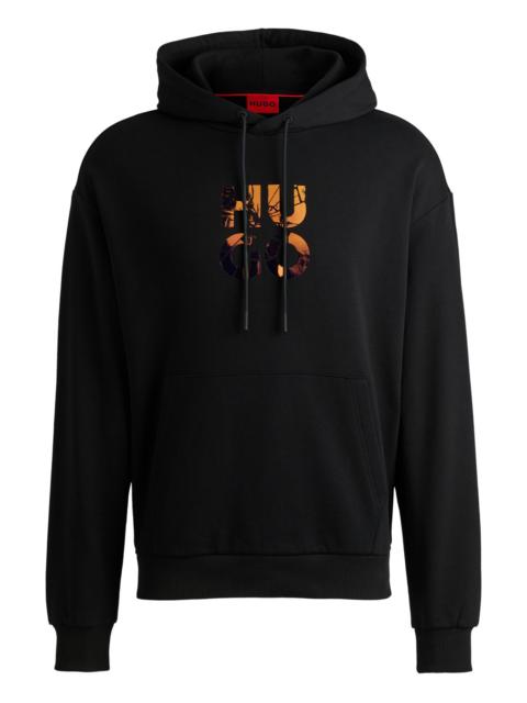 COTTON-TERRY REGULAR-FIT HOODIE WITH STACKED LOGO