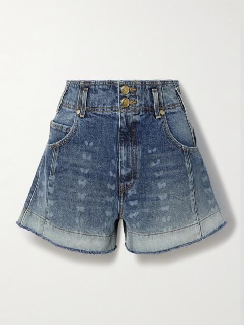 The Charlotte Frayed Bleached Denim Shorts