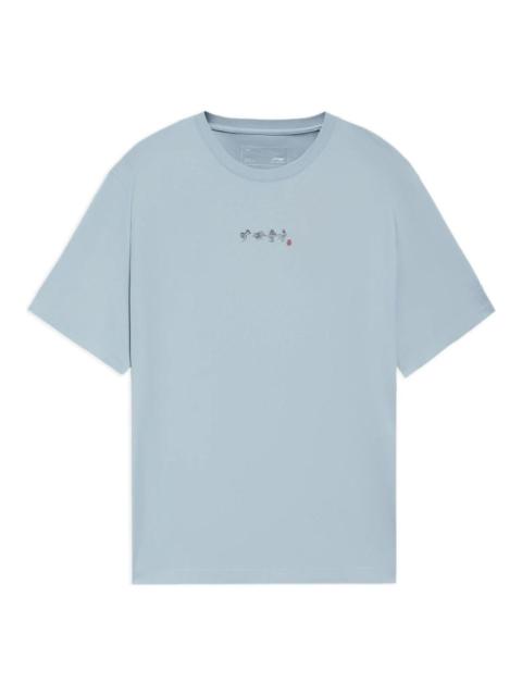 Li-Ning Casual Graphic Printed Tee 'Blue' AHSS371-6