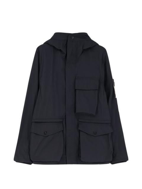 flap-pocket hooded jacket