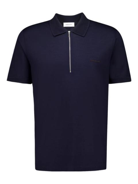 half-zip cotton polo shirt