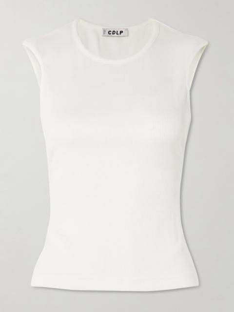 Ribbed Tencel Lyocell And Cotton-blend Jersey Tank
