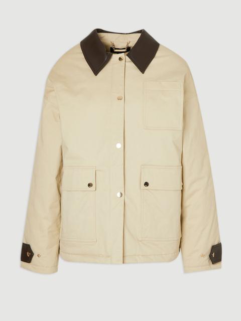 Quilted Contrast Collar Barn Jacket