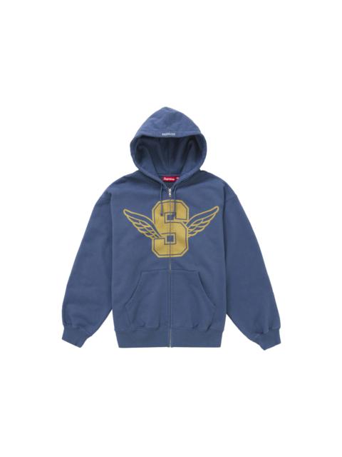 Supreme Wings Zip Up Hooded Sweatshirt Dark Blue