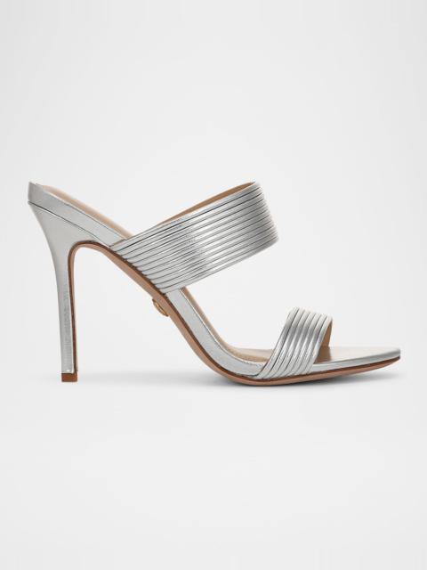 Asha Metallic Dual-Band Slide Sandals