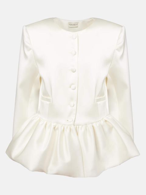 Meringue ruffled satin jacket