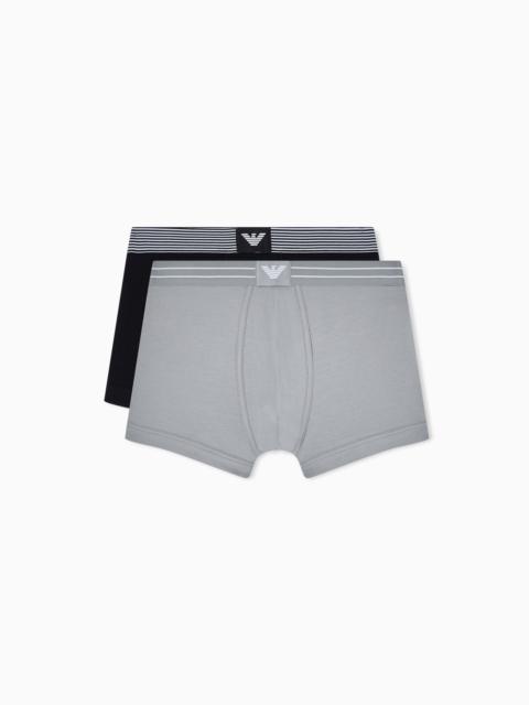 TWO-PACK OF ASV LOGO LABEL ORGANIC JERSEY BOXER BRIEFS