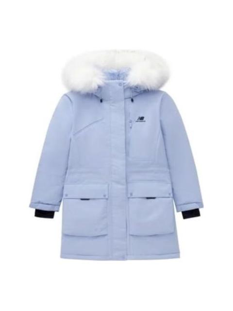 (WMNS) New Balance Logo Hooded Parka Jacket 'Light Blue White' 5PC44432-LBL