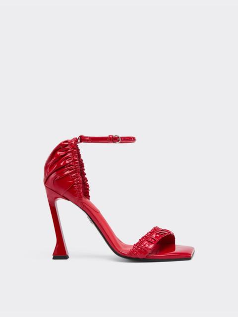 Patent leather high heel sandal with strap