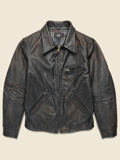Lynton Moto Jacket - Black Over Brown