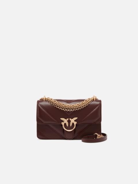 MINI LOVE BAG ONE SHOULDER BAG IN CHEVRON LEATHER AND NAPPA WITH TRIPLE CHAIN