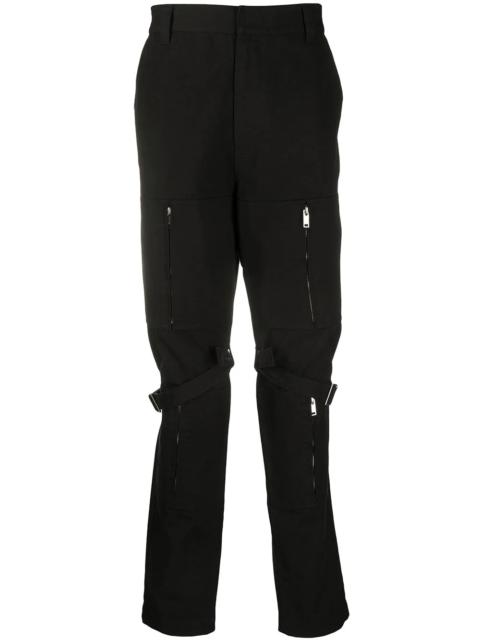 zipped detail cargo trousers