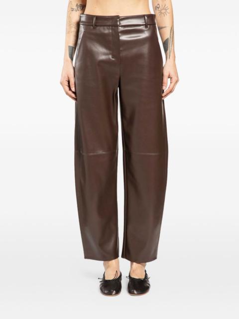 faux-leather trousers