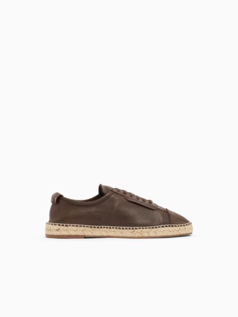 ICON SUPPLE NAPPA-LEATHER LACE-UP ESPADRILLES