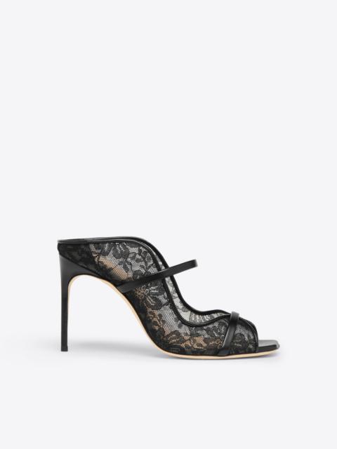 Noah 90 Black Lace Heeled Sandals