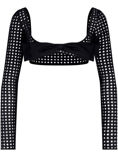 bow-detail crochet cropped top