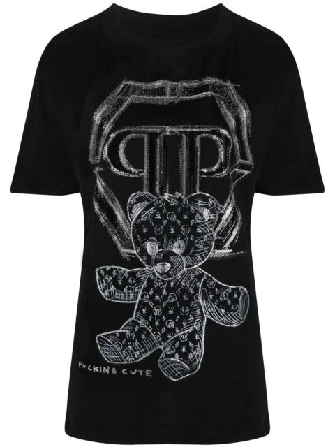 teddy bear-printed T-shirt