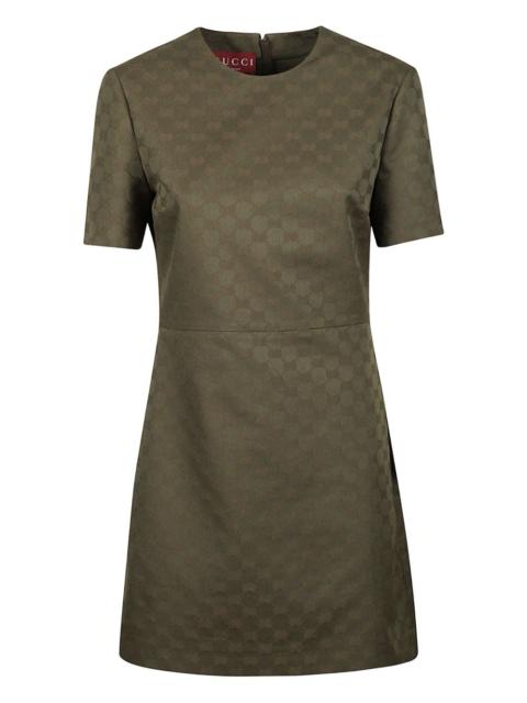 short-sleeve GG-pattern mini dress