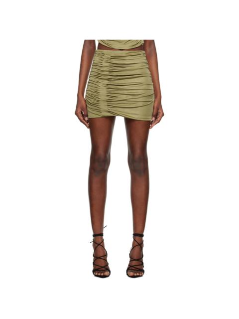 Khaki Maroon Miniskirt