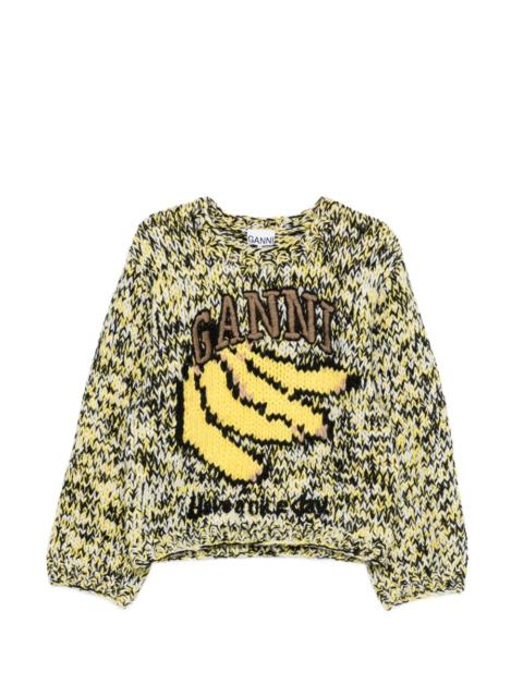 graphic-print intarsia sweater