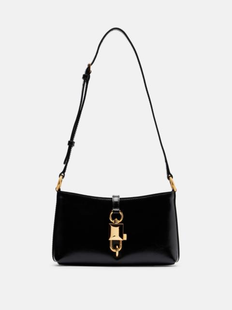Lock leather shoulder bag