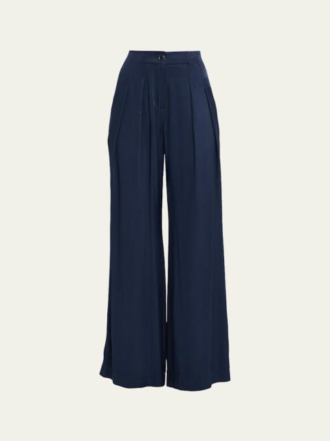 Russell Satin Wide-Leg Pants