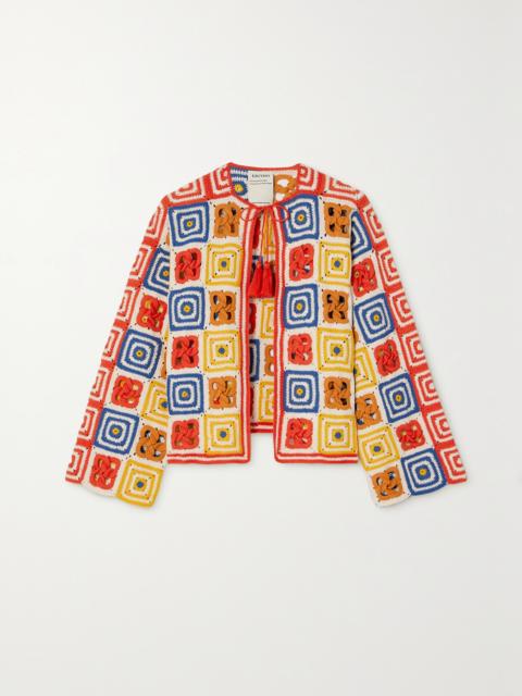 + Net Sustain Santeria Patchwork Crocheted-cotton Cardigan