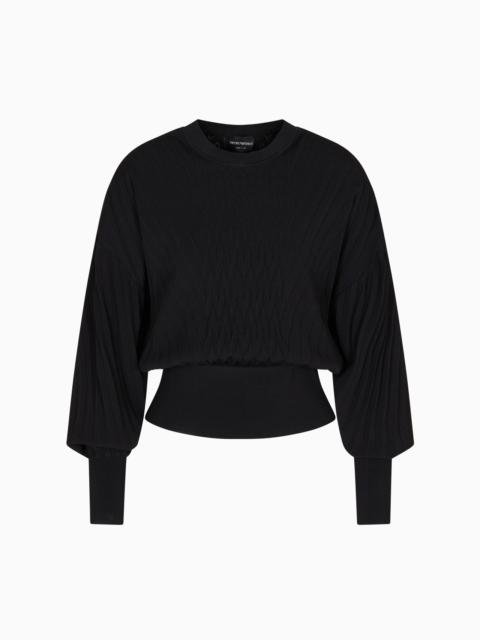 TRAVEL ESSENTIALS CAPSULE COLLECTION VISCOSE-BLEND JUMPER WITH AN EMBOSSED MOTIF
