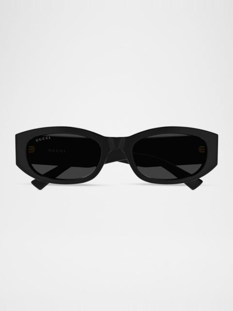 55mm Acetate Oval Sunglasses