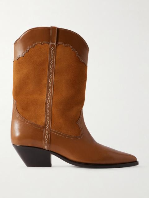 Duerto Embroidered Suede And Leather Ankle Boots