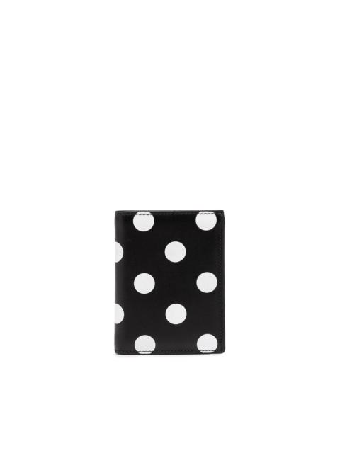polka dot-print leather cardholder