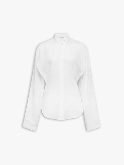 ROUND LINEN BLEND BLOUSE