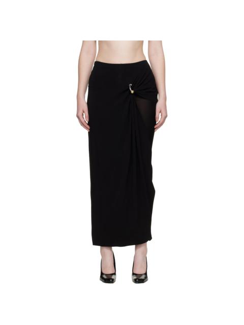 Black 'Gaultier Piercing' Double Layer Maxi Skirt