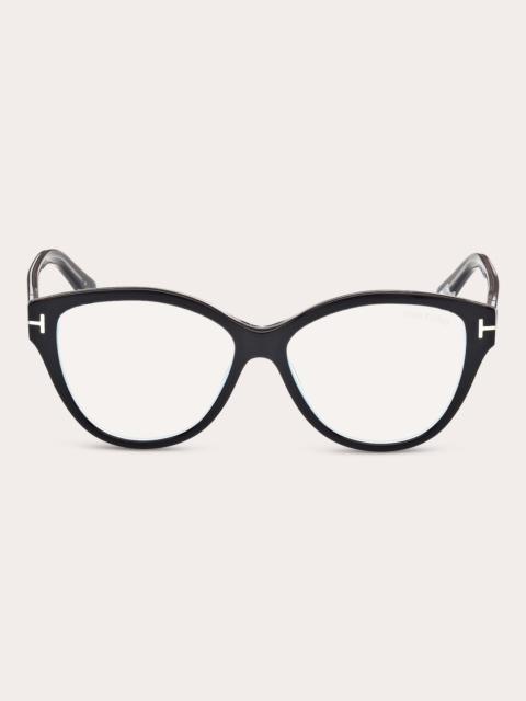 Cat-Eye Black Acetate Blue-Light Glasses