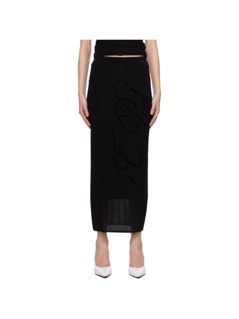 Black Light Viscose Jersey Maxi Skirt