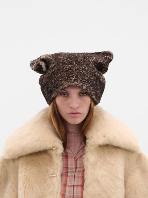 Gray Oversized Lamb Shearling Hat