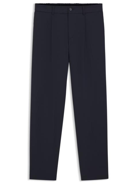 WASHABLE TAPERED-FIT TROUSERS IN A WOOL BLEND