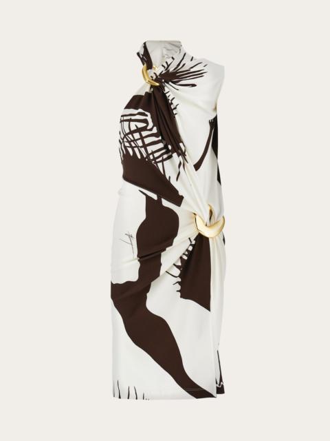 Asymmetric gathered dress