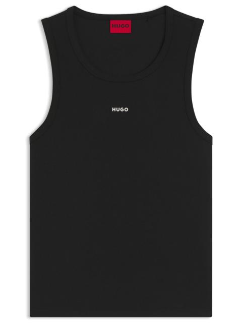 CONTRAST-LOGO SLIM-FIT TANK TOP IN STRETCH COTTON