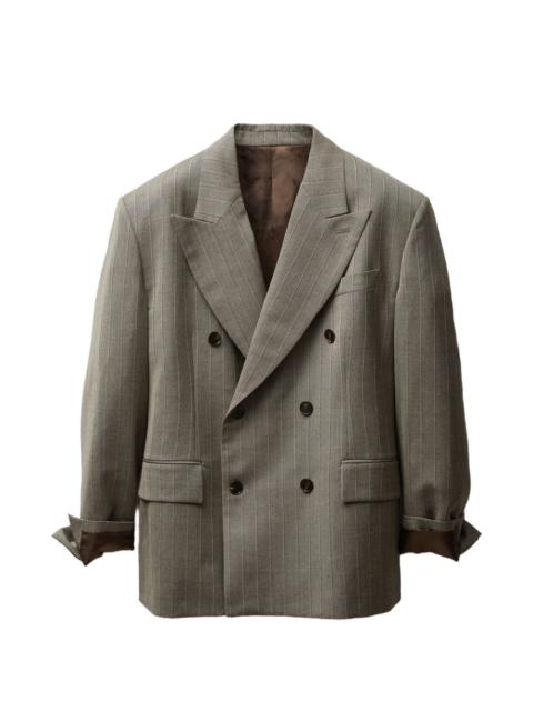 pinstripe wool boxy blazer
