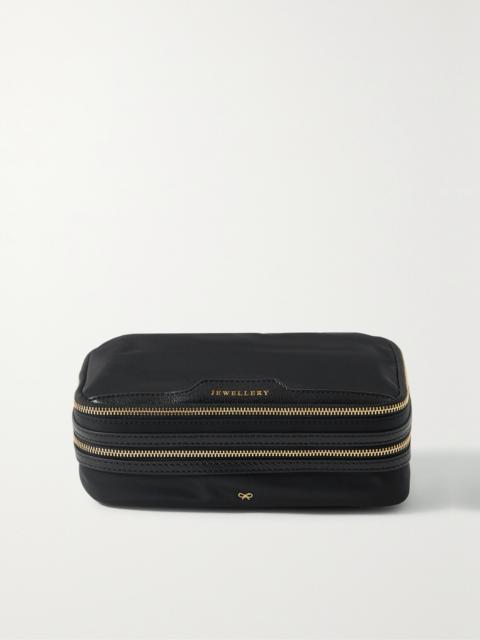 + Net Sustain Textured Leather-trimmed Econyl Jewelry Case