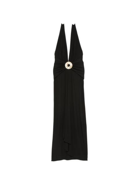 hammered-ring halterneck dress