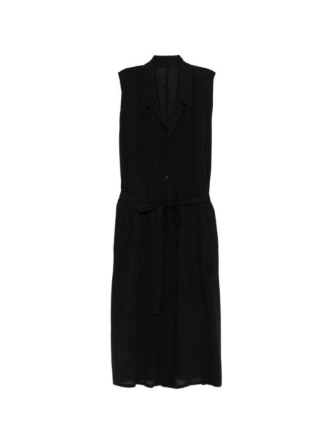 tie-waist collared midi  dress