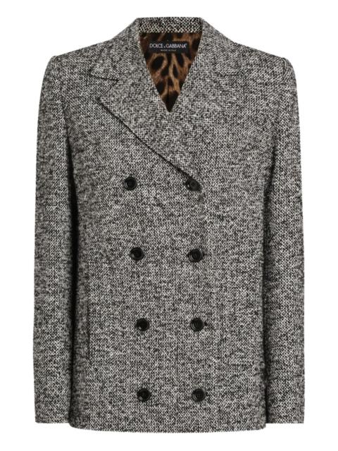 double-breasted tweed jacket